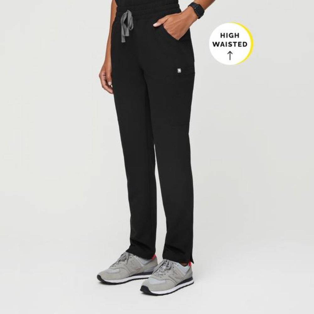 FIGS Yola Skinny Scrub Pants in Black Size Med Tall